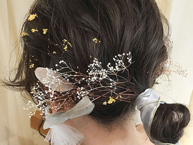 金箔のヘアアレンジを提供される先生へ。