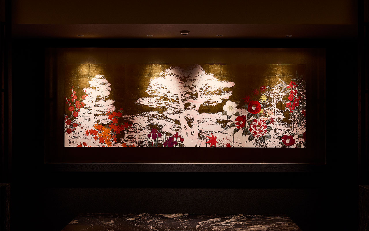 山楽邸に展示されている美術家・安喜万佐子氏の作品