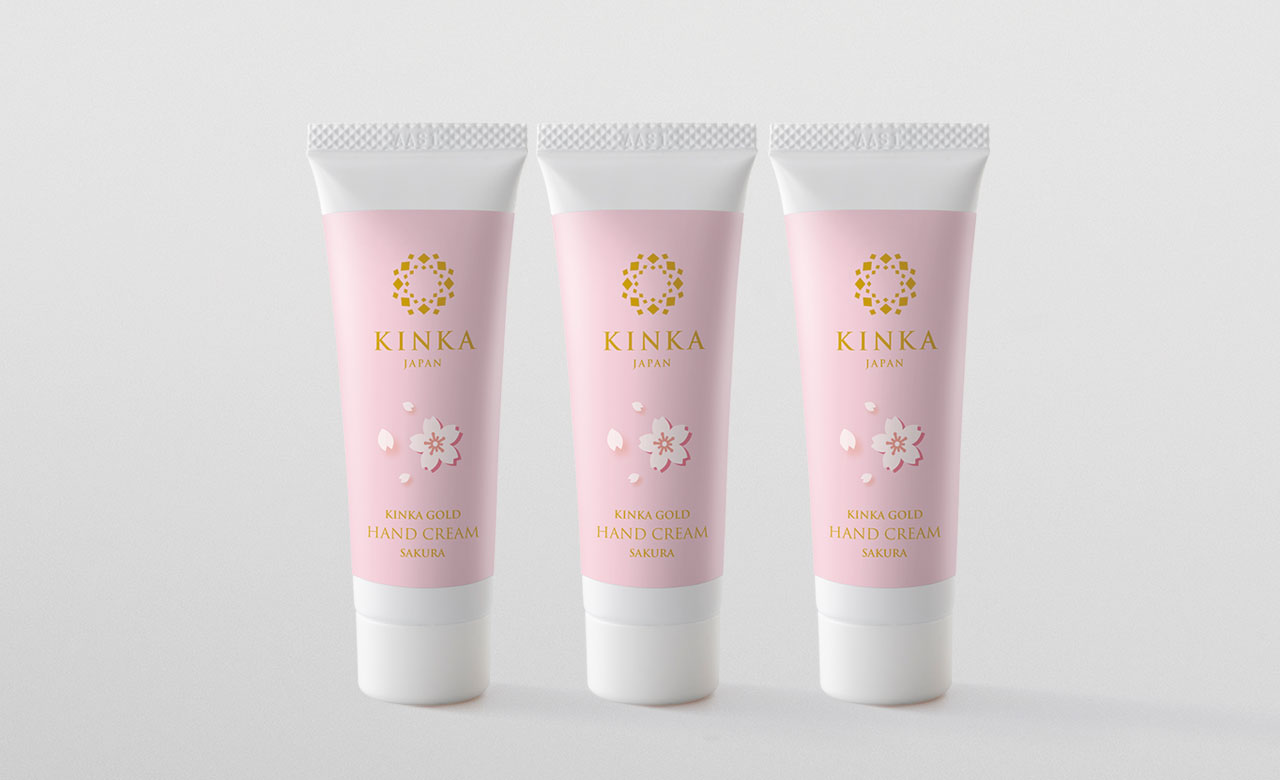 金箔化粧品「KINKA」シリーズに『金華ゴールド ハンドクリーム サクラ