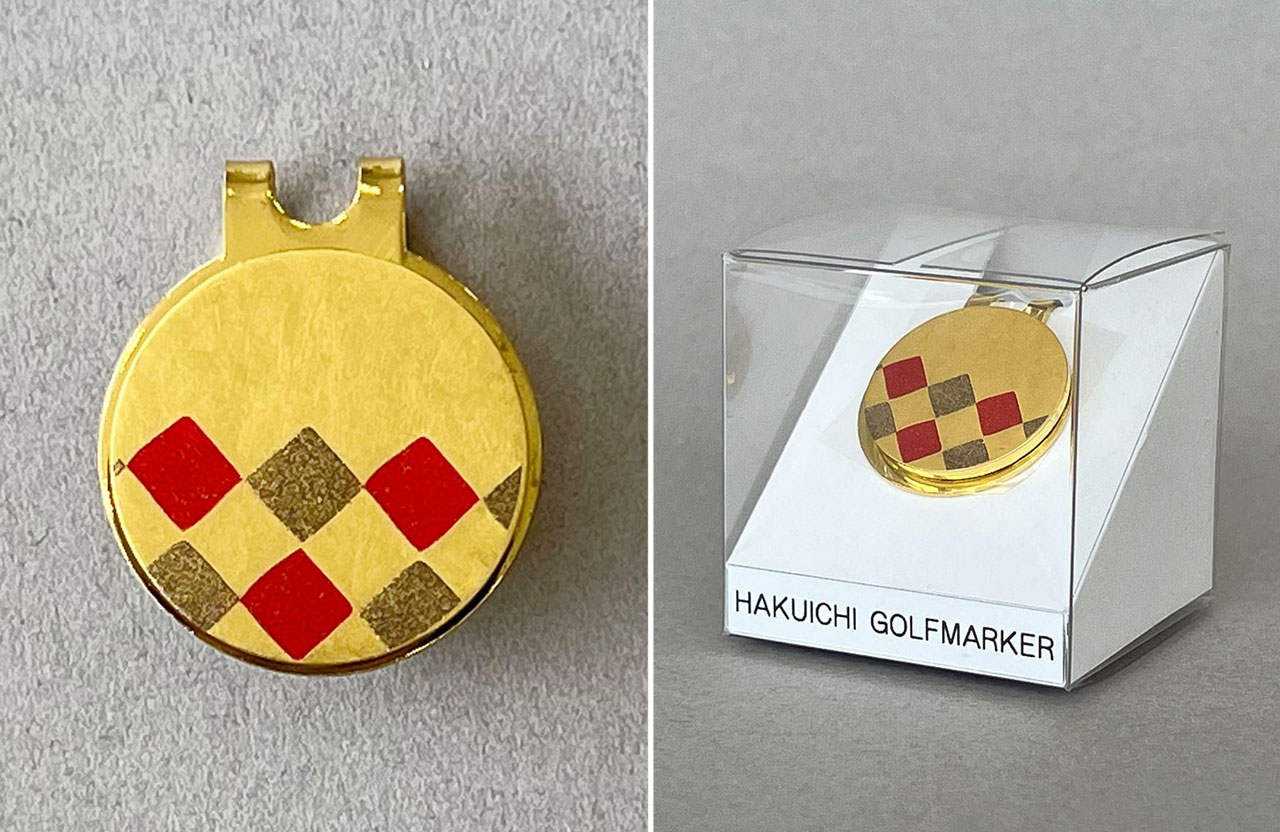 贈り物にもおすすめの、金箔ゴルフマーカー