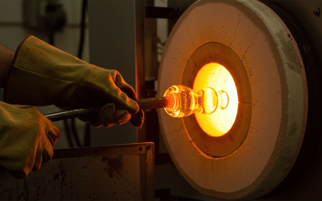 宙吹きガラスの制作イメージ