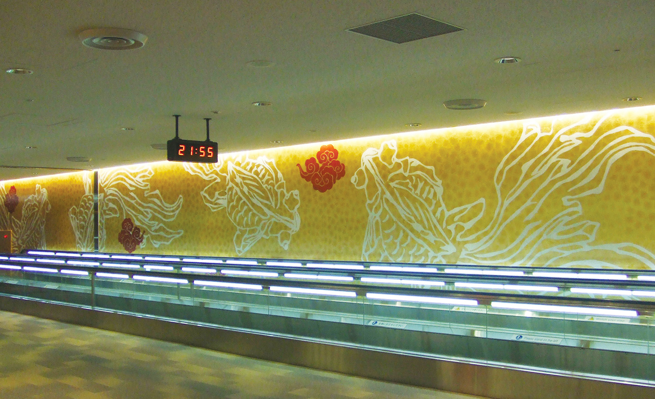 成田空港国際ターミナル金箔装飾実績